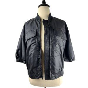 Simply Vera Wang Black Puff Sleeve Lined Jacket, Women's Size Large